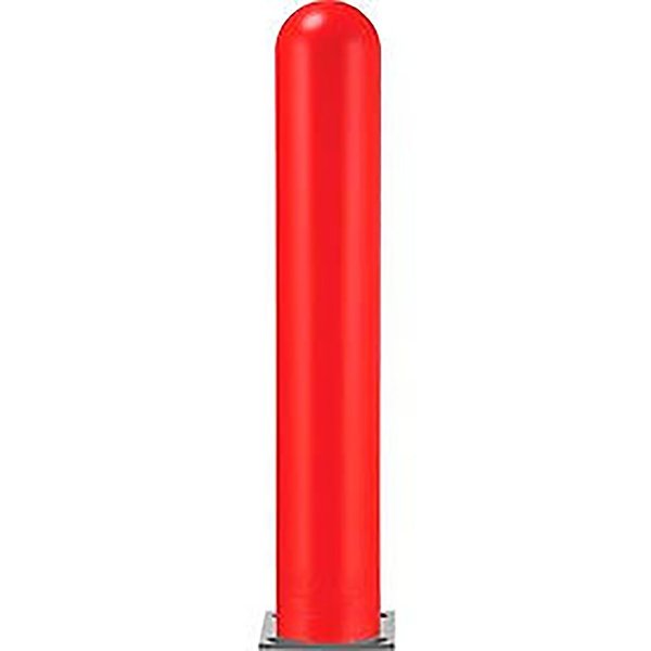 Global Industrial Smooth Bollard Post Sleeve, 8 HDPE Dome Top, Red 238820RD